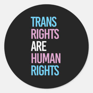 Trans rights are human rights - trans colors classic round sticker