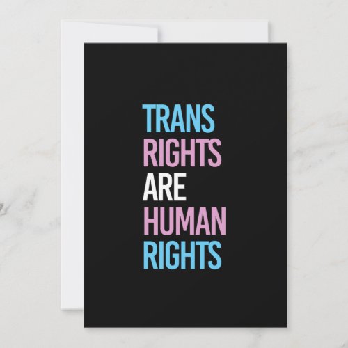 Trans rights are human rights _ trans colors holiday card