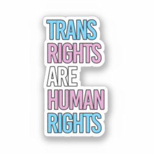 Trans rights are human rights - trans colors outli sticker