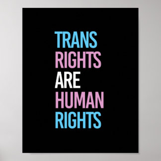 Trans rights are human rights - trans colors poster