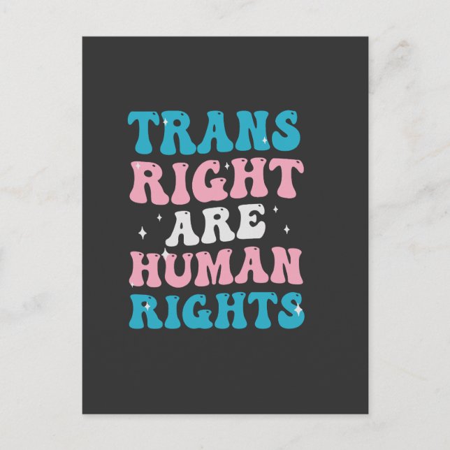 Trans Rights are Human Rights Transgender Equality Announcement Postcard (Front)