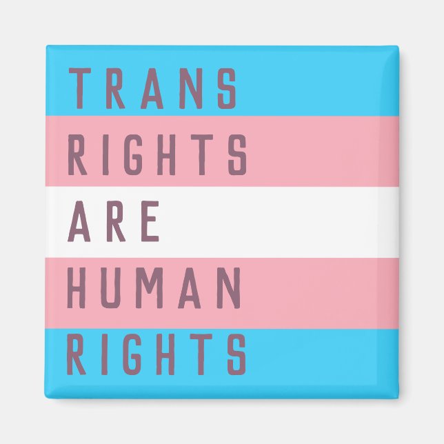 Trans Rights Are Human Rights Transgender Flag Magnet (Front)