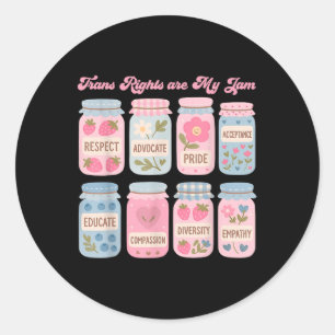 Trans Rights Are My Jam Subtle Transgender Pride M Classic Round Sticker