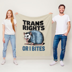 Trans Rights Or I Bites Gay Funny Lgbtq Pride Fleece Blanket