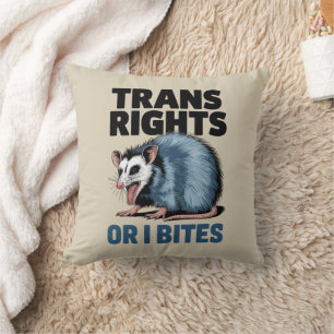 Trans Rights Or I Bites Gay Funny Lgbtq Pride Throw Pillow
