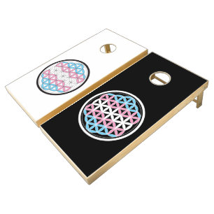 trans sacred geometry cornhole set