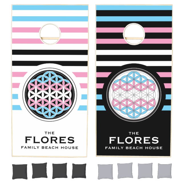 trans sacred geometry family name cornhole cornhole set (Set)