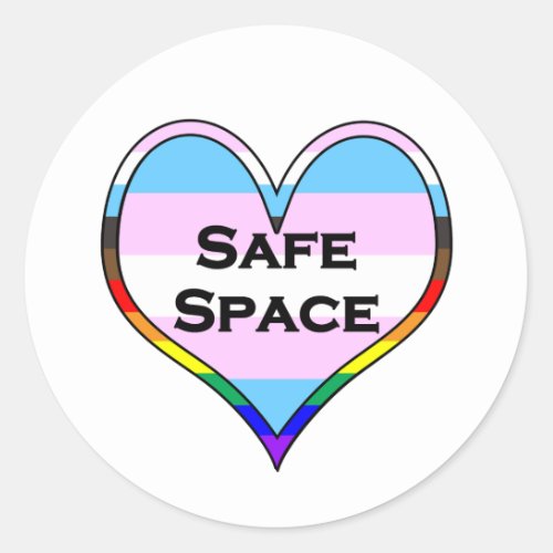 Trans Safe Space Classic Round Sticker
