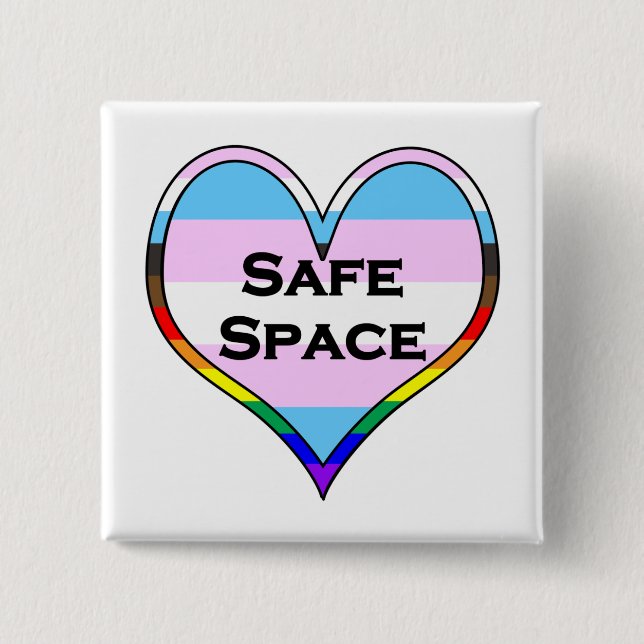 Trans Safe Space Heart Button (Front)
