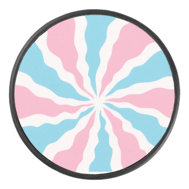 trans spiral design hockey puck (Front)