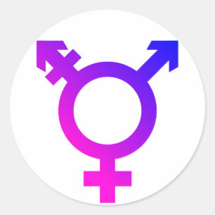 Trans* Symbol pink/blue Classic Round Sticker