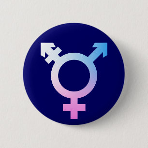 Trans* symbol pink/blue/white button