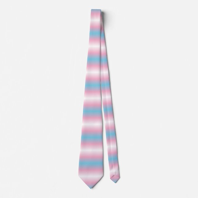 Trans Transgender Pride Flag Colors Neck Tie (Front)
