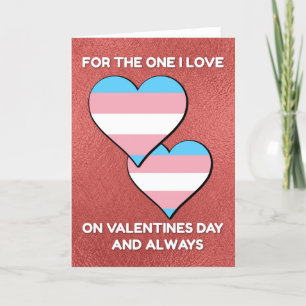 Trans Valentine Hearts Holiday Card