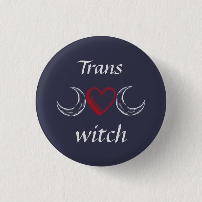 Trans* witch pinback button (Front)