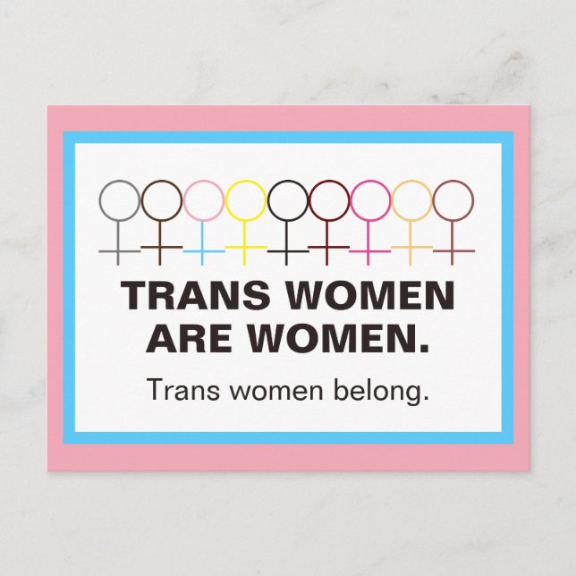 Trans Women Are Women Woman Symbol Stick Figure Postcard (Front)