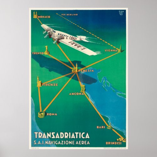 Transadriatica Italy Vintage Poster 1931