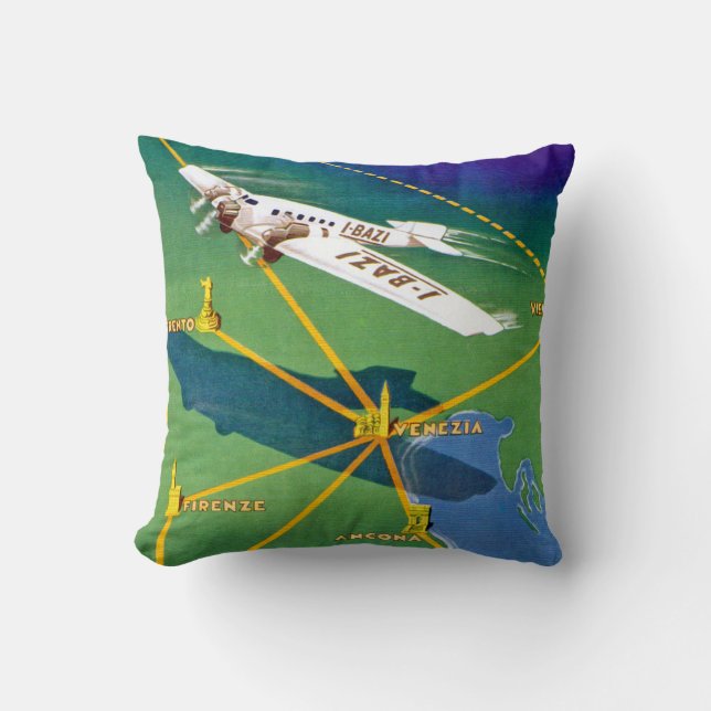 Transadriatica Navigazione Aerea Throw Pillow (Front)