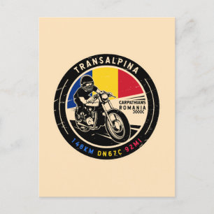 Transalpina Romania Motorcycle Postcard