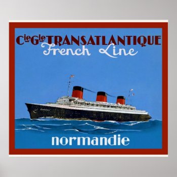 Transatlantique ~ Vintage Travel Advertising Poster by VintageFactory at Zazzle
