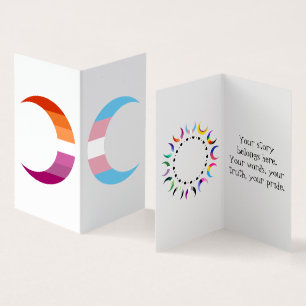 Transbian Pride Crescent Moons Greeting Card