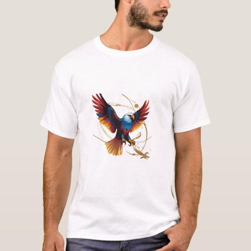 Transcendent Flight Crystal Eagle T_Shirt Design