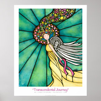 "Transcendental Journey" Pink Ribbon Ekleberry Art Poster