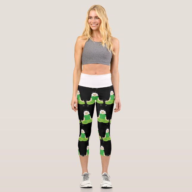 transcendental meditation  capri leggings (Front)