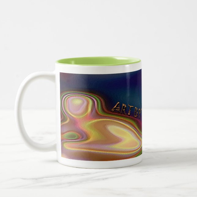 transcendental meditation Two-Tone coffee mug (Left)