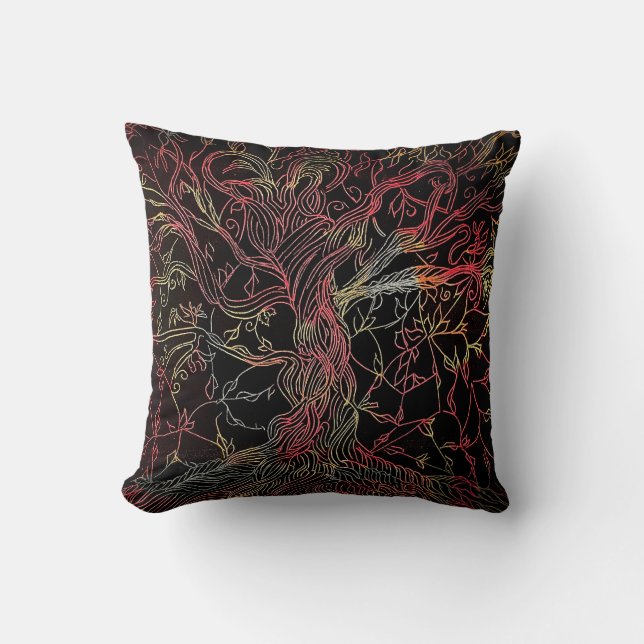 Transcending Ancestral Tree Throw Pillow (Front)