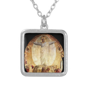 Transendant Christ Risen from the Tomb Silver Plated Necklace