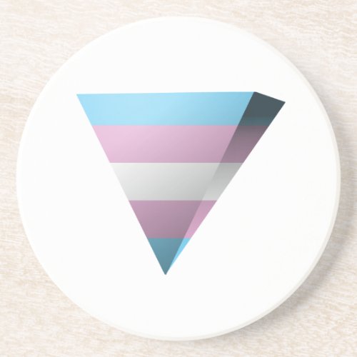 TRANSEXUAL PRIDE 3D TRIANGLE _png Drink Coaster