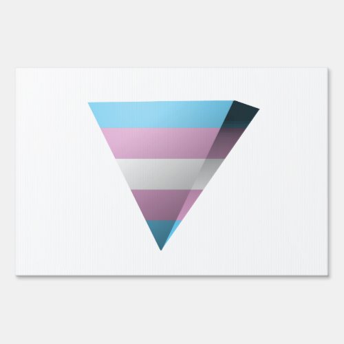 TRANSEXUAL PRIDE 3D TRIANGLE _png Yard Sign