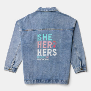Transexual She Her Hers Pronouns Trans Women Trans Denim Jacket