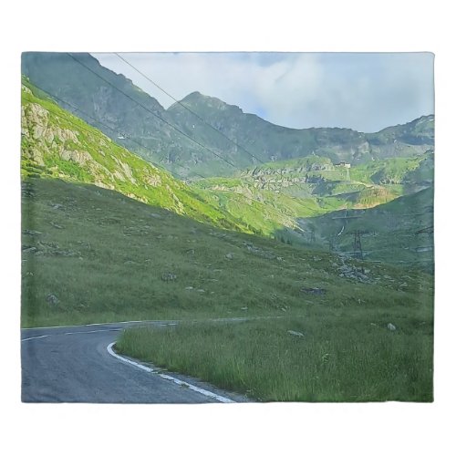 Transfagarasan Alpine View – Romania Mountain Art Duvet Cover