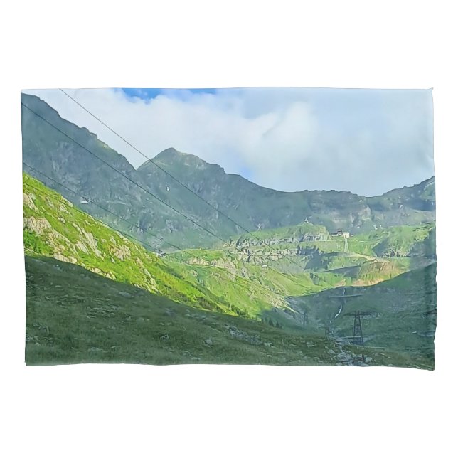 Transfagarasan Alpine View – Romania Mountain Art Pillow Case (Front)