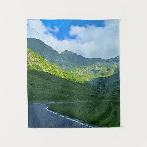 Transfagarasan Alpine View – Romania Mountain Art Tapestry