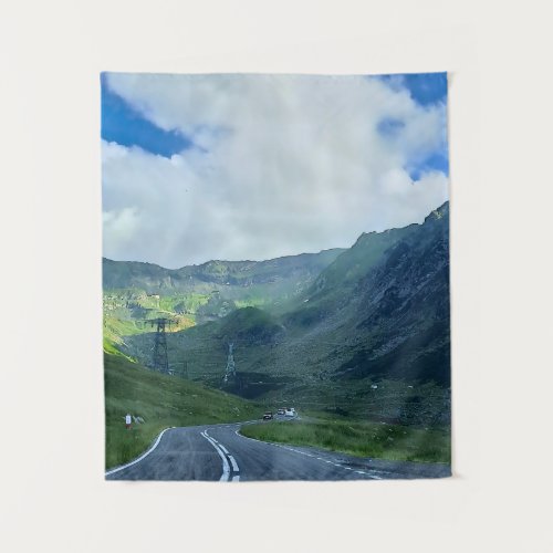 Transfagarasan Road – Carpathian Mountain Print Tapestry