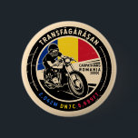 Transfagarasan | Romania | Motorcycle Button<br><div class="desc">Transfagarasan done in a vintage,  distressed style emblem. It is a famous scenic road found in Romania.</div>