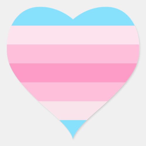 Transfeminine Pride Flag Heart Sticker
