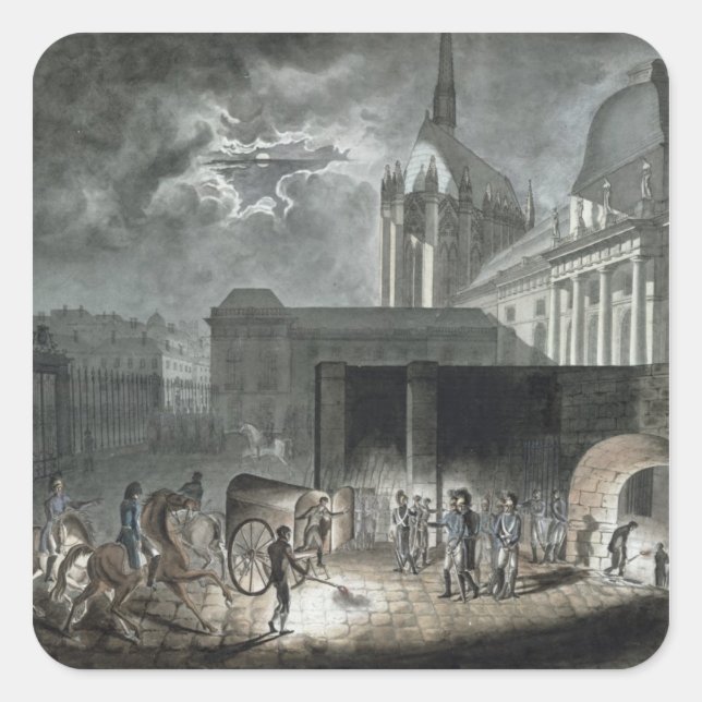Transferring Prisoners to the Conciergerie Square Sticker (Front)