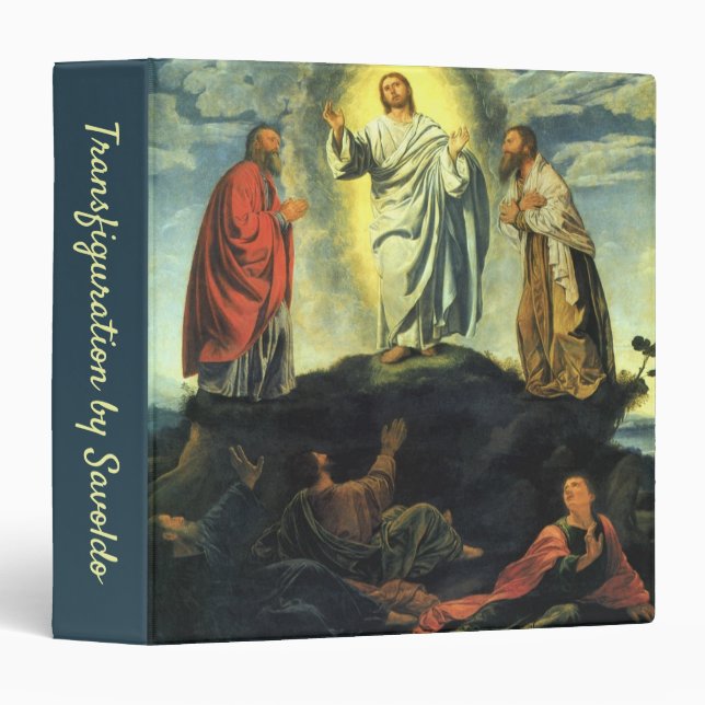 Transfiguration by Giovanni Girolamo Savoldo 3 Ring Binder (Front/Spine)