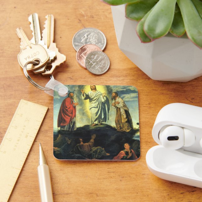Transfiguration by Giovanni Girolamo Savoldo Keychain (Desk)
