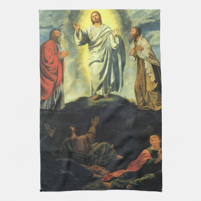 Transfiguration by Giovanni Girolamo Savoldo Kitchen Towel (Vertical)