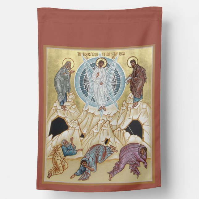 Transfiguration of Christ Icon Outdoor Flag (Back)