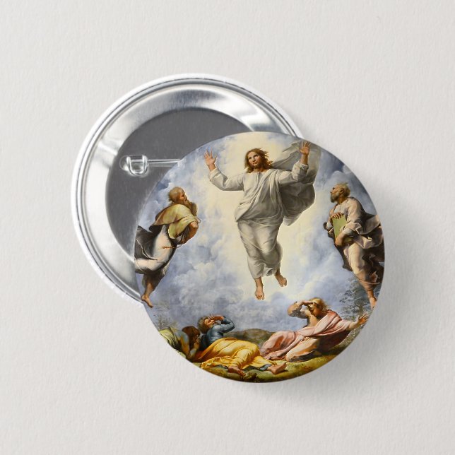 Transfiguration of Christ - Raphaello Sanzio 1520 Pinback Button (Front & Back)
