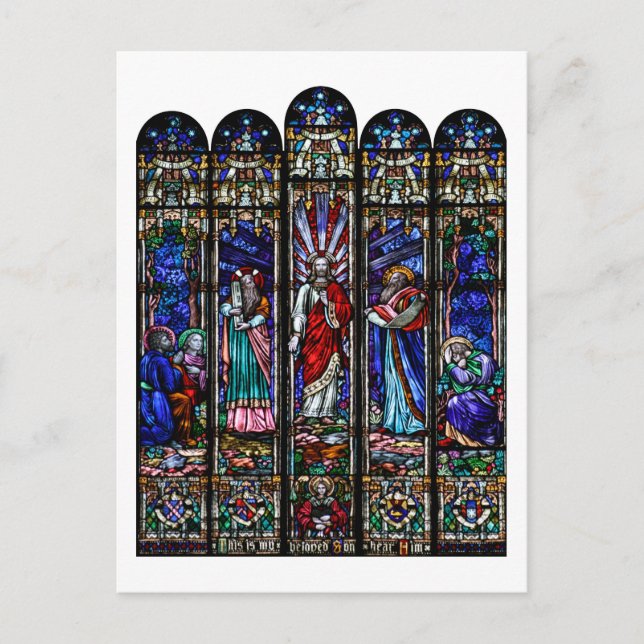 Transfiguration of Jesus Christ Stained Glass Art Postcard (Front)