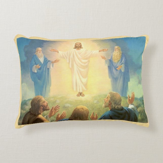 Transfiguration of Jesus Christ, Vintage Religion Accent Pillow (Front)