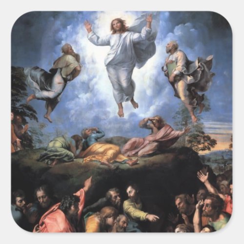 TRANSFIGURATION OF JESUS SQUARE STICKER