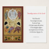 Transfiguration of the Lord Mini-Prayer Card (Front & Back)